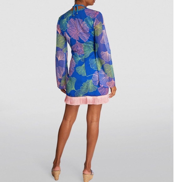 PatBo Ocean Leaf Plunge Mini Dress - Picture 4 of 6